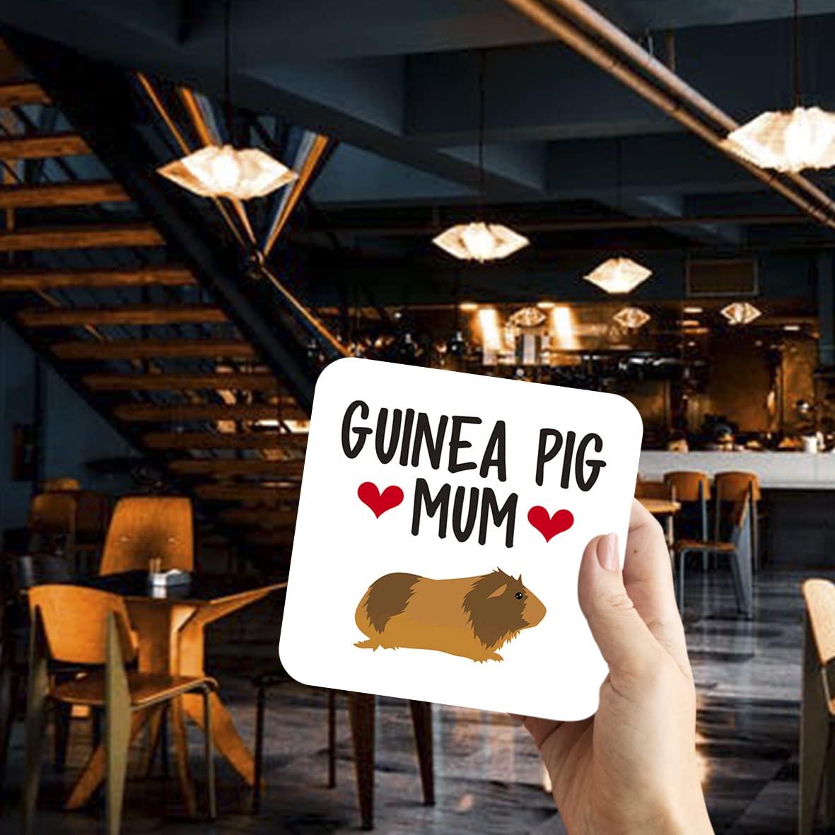 CS703 Guinea Pig Mum Novelty Funny Coffee Tea Drink Gift Glossy MDF Wooden Coaster