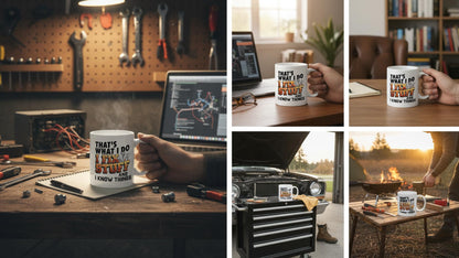 Kruzroyal That’s What I Do I Fix Stuff Mug - Funny Coffee Mugs for Men & Handyman Gifts - Builders Mug - Father’s Day Gift for Dad, Grandad, Husband - 11oz Ceramic Cup
