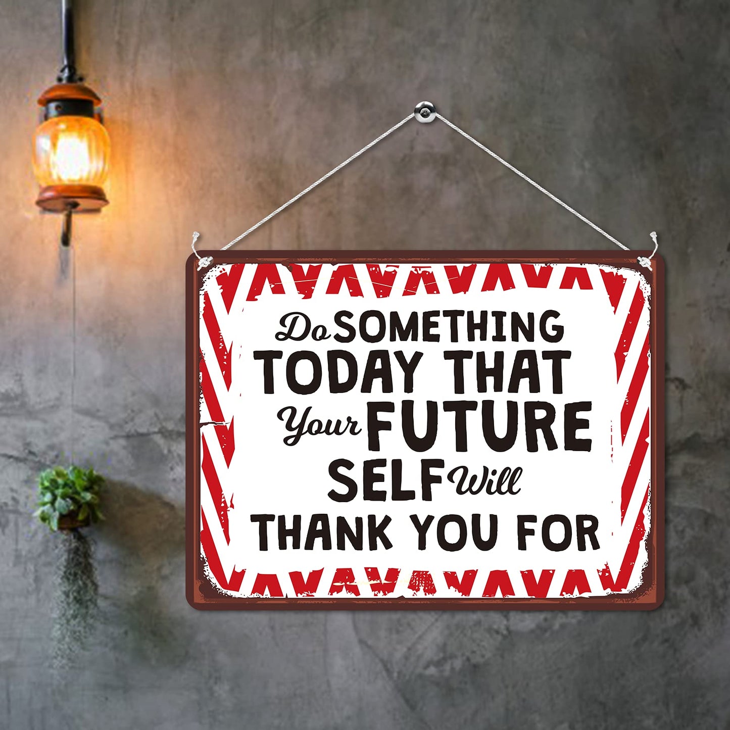Kruzroyal MP175 Do something today that your future self will thank you for Funny Novelty Retro Vintage Metal Wall Sign Plaque 20cm x 15cm