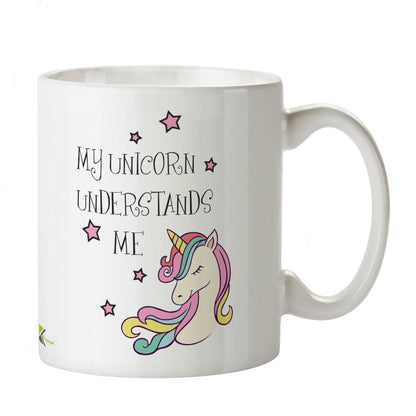 Kruzroyal Cute Unicorn Mug, My Unicorn Understands Me Design, Novelty Gift for Fantasy Fan, Friend or Daughter, White Ceramic Coffee Cup, 11 oz