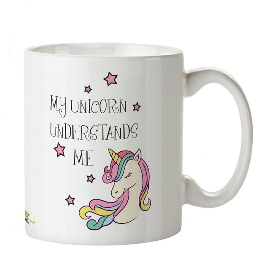 Kruzroyal Cute Unicorn Mug, My Unicorn Understands Me Design, Novelty Gift for Fantasy Fan, Friend or Daughter, White Ceramic Coffee Cup, 11 oz