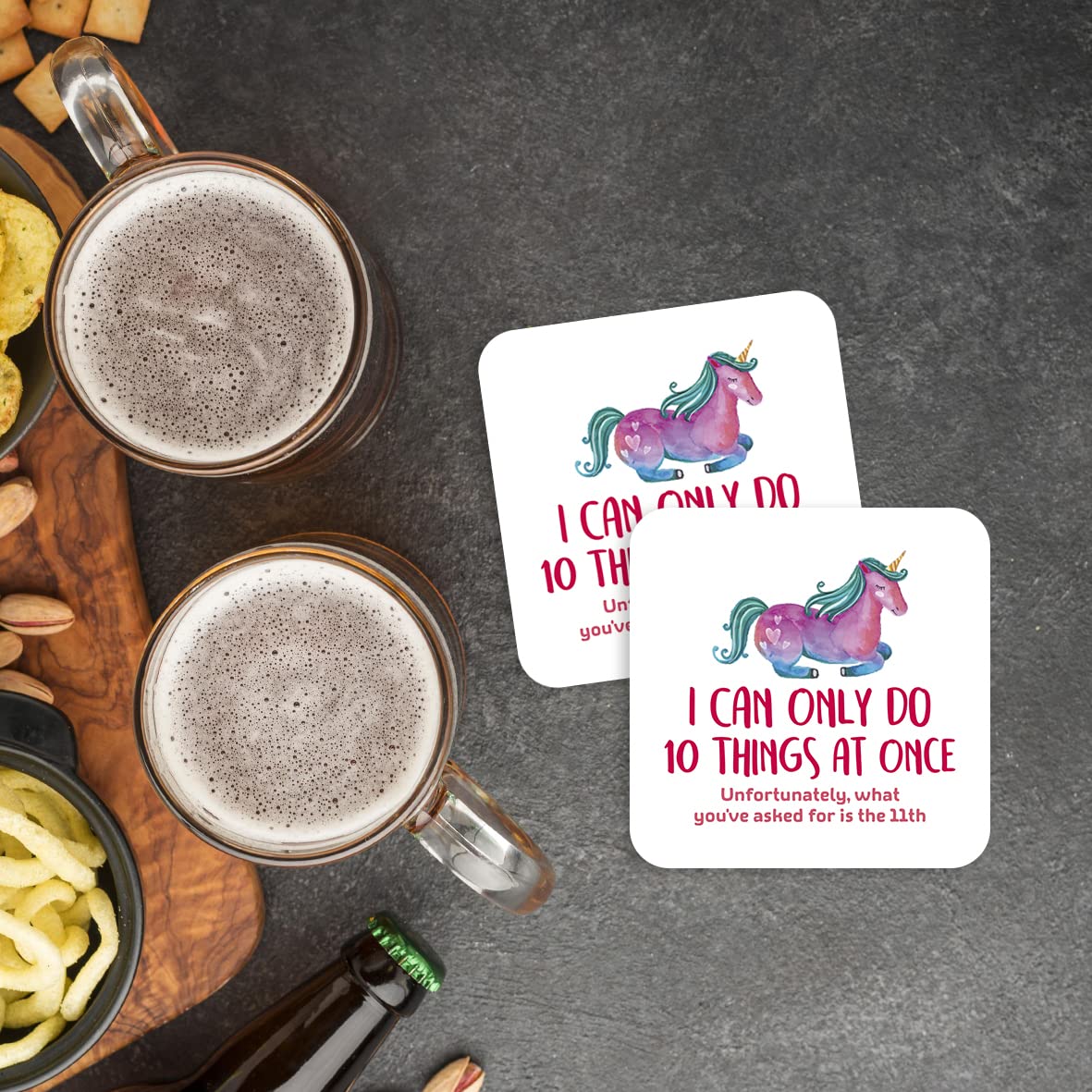 CS736 I can only do 10 things at once. Unfortunately, what you've asked for is the 11th Novelty Funny Coffee Tea Drink Glossy MDF Wooden Coaster | Gift for Colleagues Mums Women Men Boss
