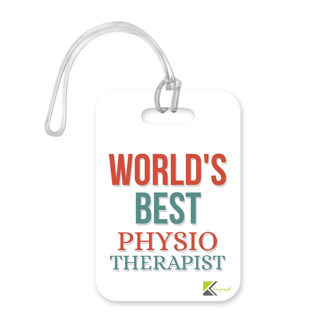 LT471 World's Best Physiotherapist Novelty Funny Unique Designer Gift, Suitcase, Glossy Plastic Luggage Tag for Physiotherapist
