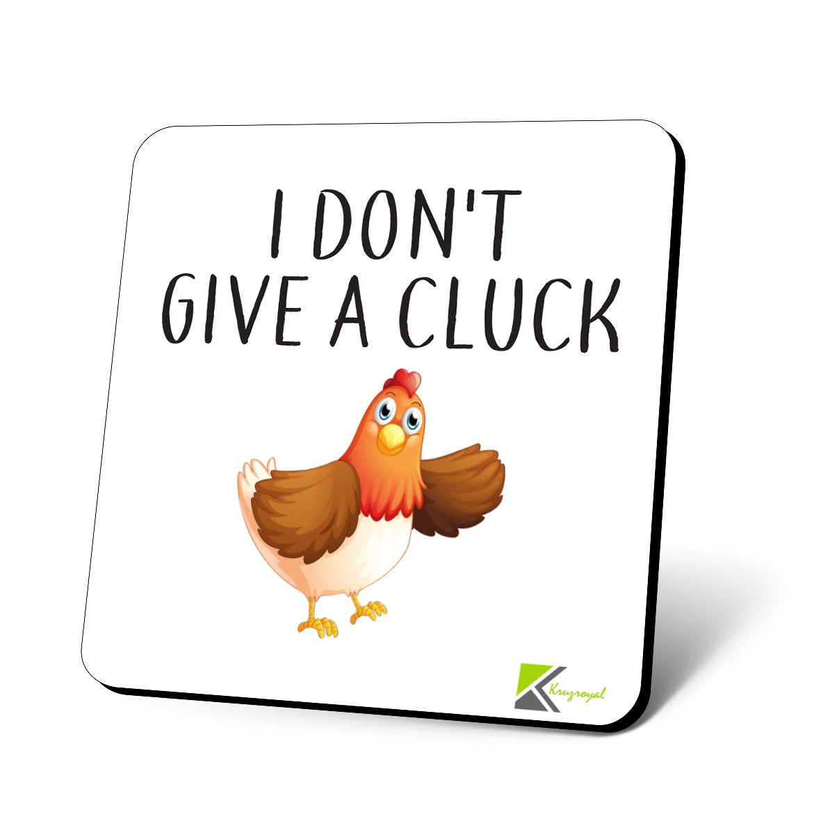 CS849 I Don't give a Cluck Novelty Funny Coffee Tea Drink Gift Glossy MDF Wooden Coaster