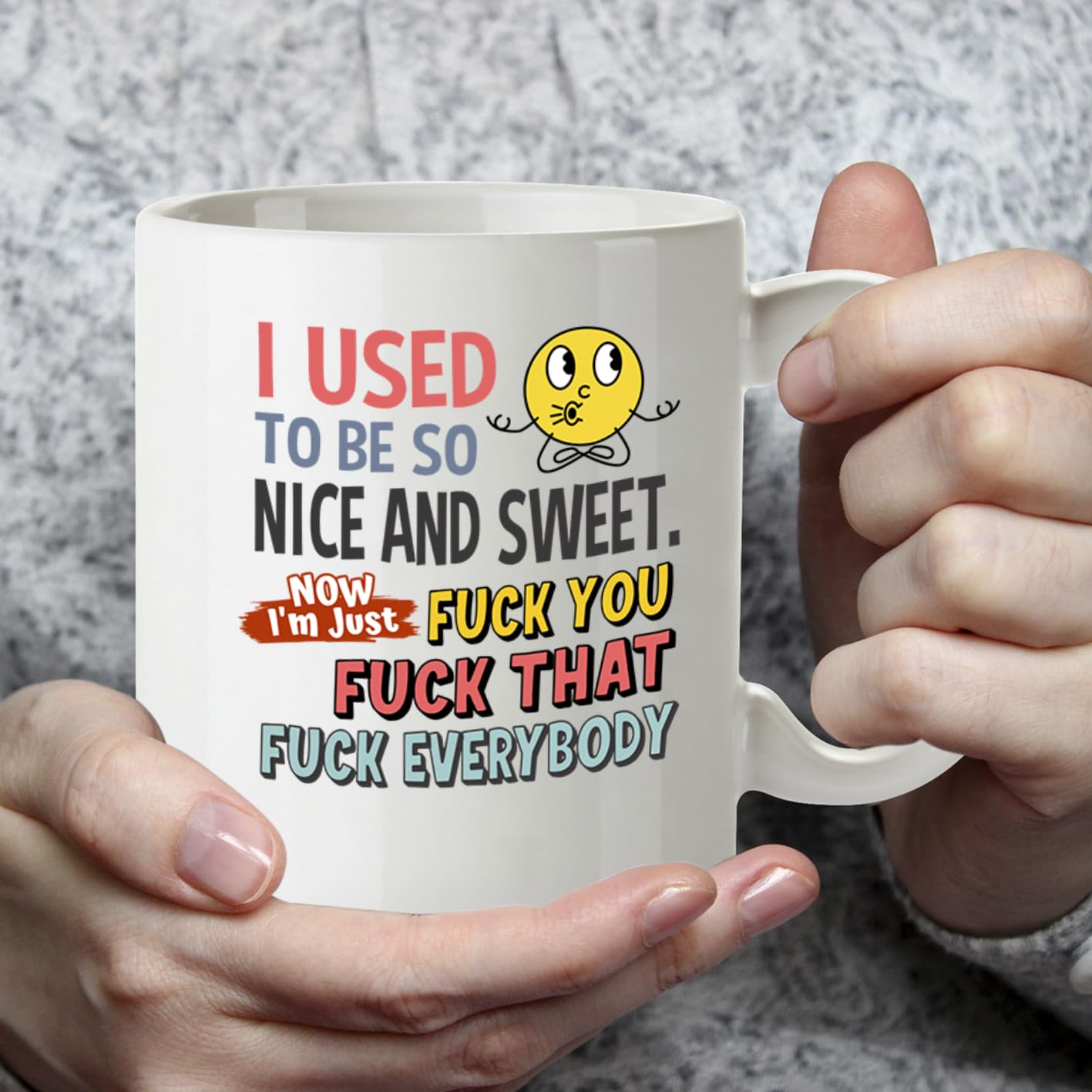 Kruzroyal DZ956 Unfiltered Sarcasm Mug - I Used to Be Nice and Sweet Blunt Humor Coffee Cup - Adult Gag Gift Idea - 11oz White Ceramic Drinkware