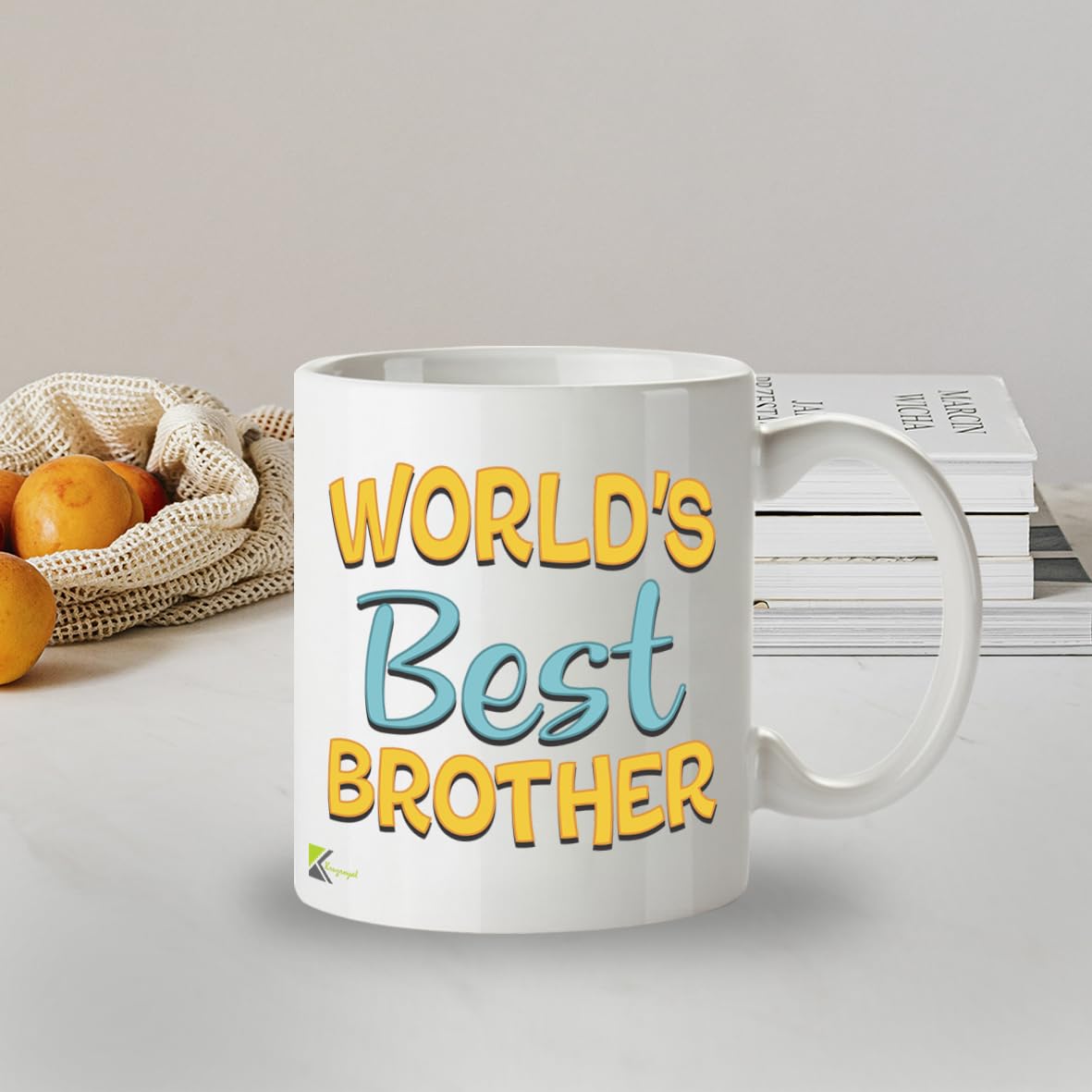 Kruzroyal DZ816 World's Best Brother Mug 11oz - White Ceramic Coffee Cup for Brother from Sister, Brother - Ideal Birthday or Holiday Present