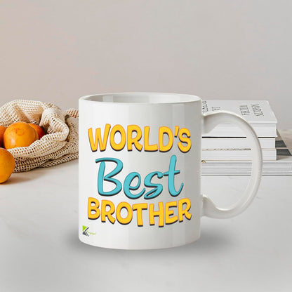 Kruzroyal DZ816 World's Best Brother Mug 11oz - White Ceramic Coffee Cup for Brother from Sister, Brother - Ideal Birthday or Holiday Present