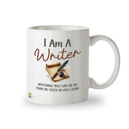 Kruzroyal DZ961 Funny Writer Mug Anything You Say May Be Used in My Story Witty Author, Novelist, Poet, Journalist Gift - Literary Coffee Cup 11oz White Ceramic