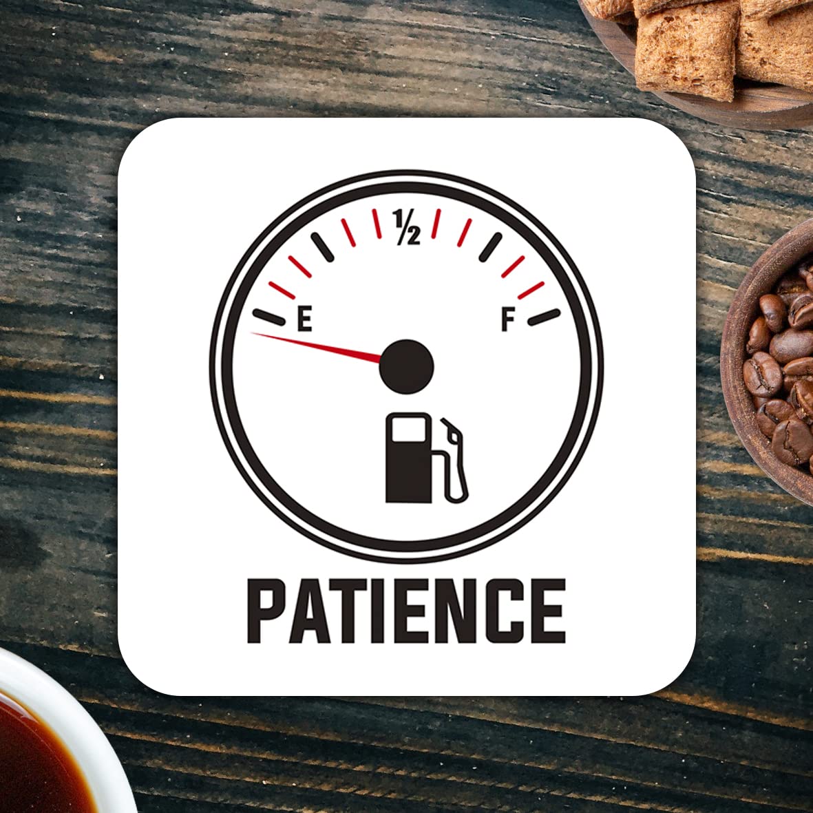 CS544 Zero Patience Novelty Funny Coffee Tea Drink Gift Glossy MDF Wooden Coaster