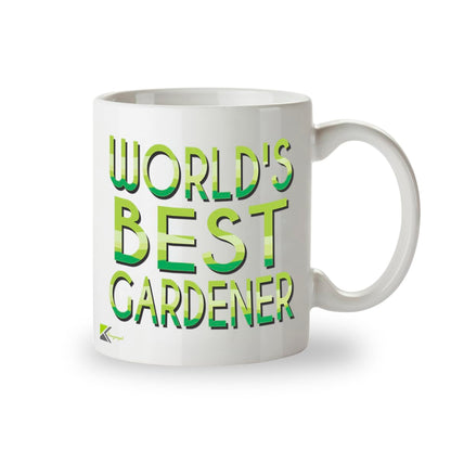 Kruzroyal DZ876 World's Best Gardener Mug 11oz - White Ceramic Cup for Dad, Grandad, Allotment Holder - Funny Birthday, Father's Day Present