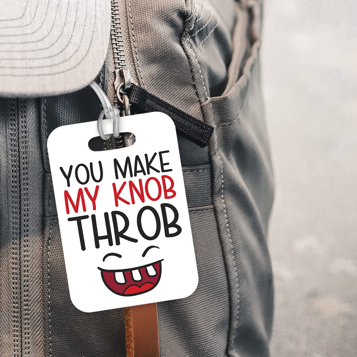 LT121 You Make My Knob Throb Novelty Funny Unique Designer Gift Glossy Plastic Suitcase Luggage Tag