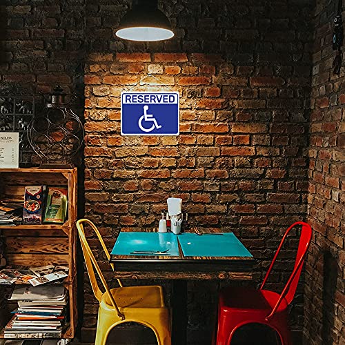 Kruzroyal MP398 Reserved Disabled Parking Sign Novelty Retro Vintage Metal Wall Sign Plaque 20cm x 15cm