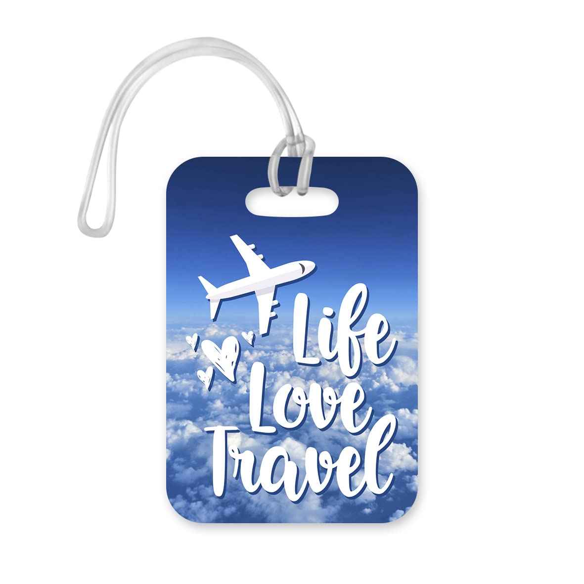 LT062 Life Love Travel Novelty Funny Unique Designer Gift Glossy Plastic Suitcase Luggage Tag