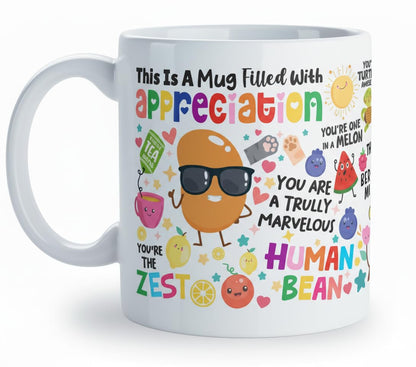 Kruzroyal Appreciation Mug 11oz | Funny Thank You Gift for Colleague, Teacher, Friends, Boss | Inspirational Ceramic Coffee Cup with Food Puns | Dishwasher & Microwave Safe