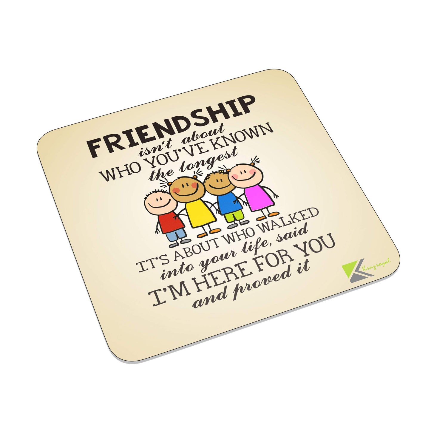 FM069 Friendship Quote Novelty Funny Idea Glossy Metal Square Fridge Magnet