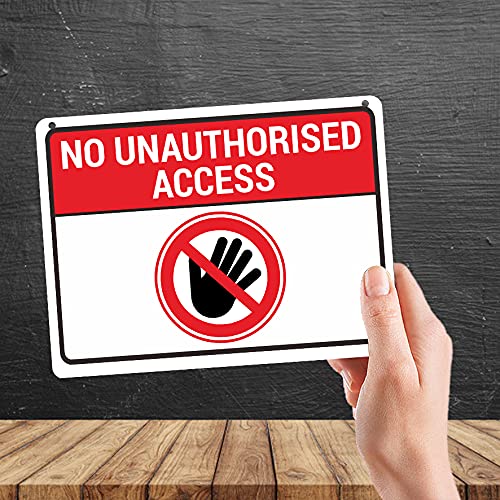 Kruzroyal MP461 No Unauthorised Access Funny Novelty Retro Vintage Metal Wall Sign Plaque 20cm x 15cm