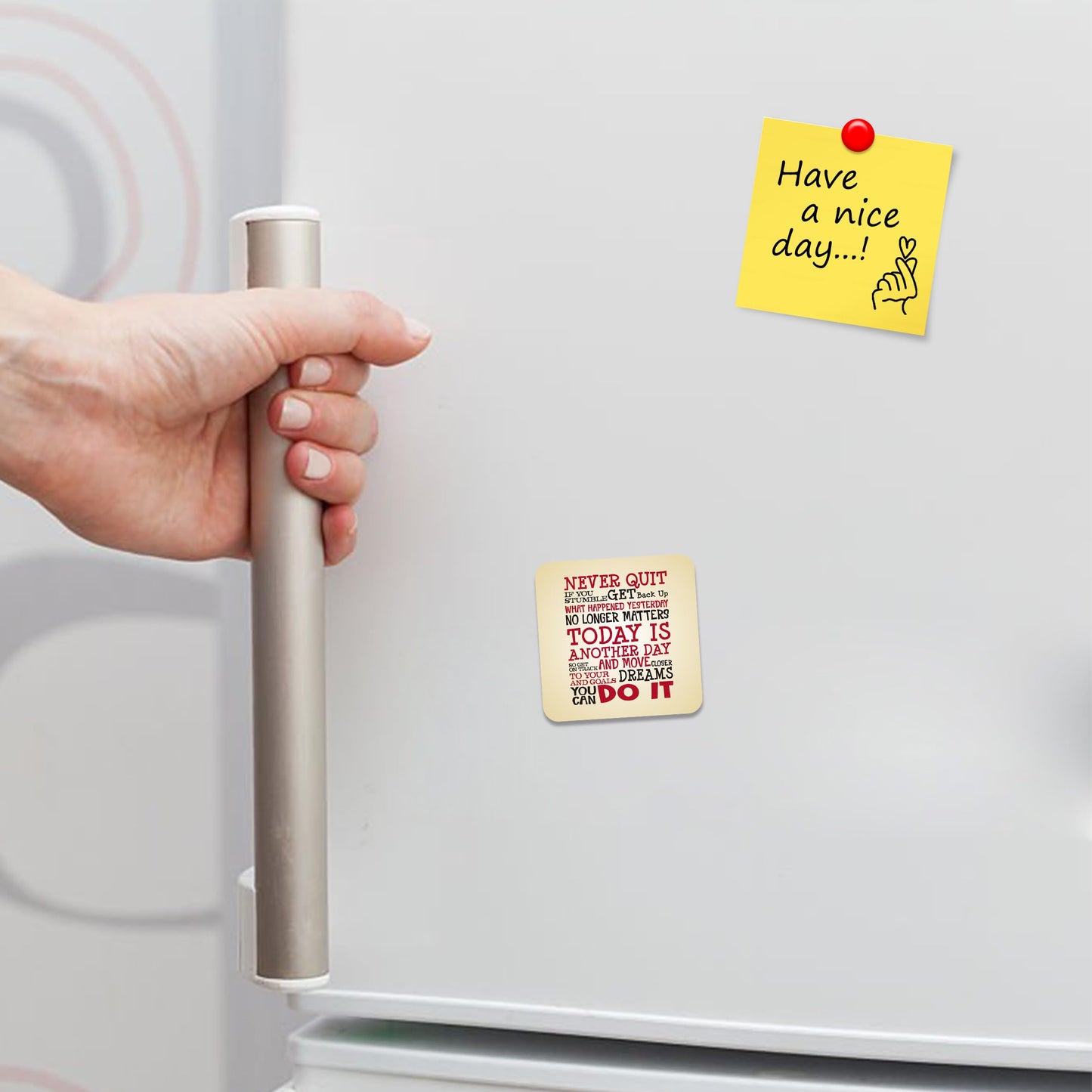 FM078 The world is a book, those who do not travel read only one page Novelty Funny Idea Glossy Metal Square Fridge Magnet
