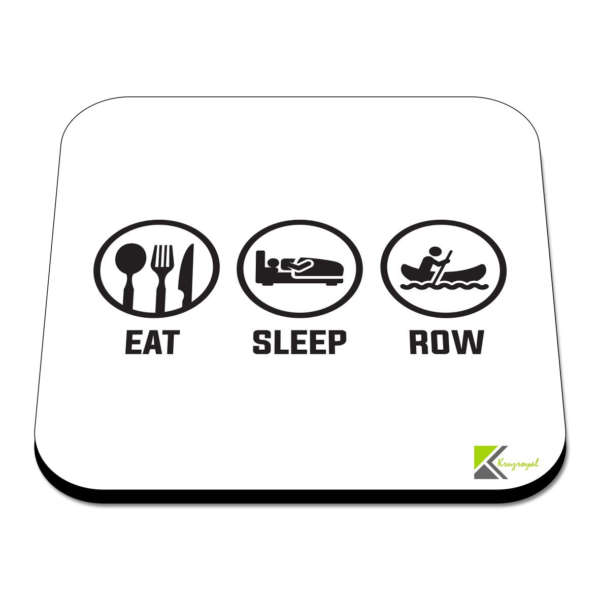 CS395 Eat Sleep Row Novelty Funny Coffee Tea Drink Gift Glossy MDF Wooden Coaster