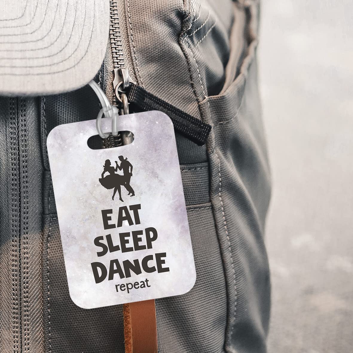 LT012 Eat Sleep Dance Repeat Novelty Funny Unique Designer Gift Glossy Plastic Suitcase Luggage Tag