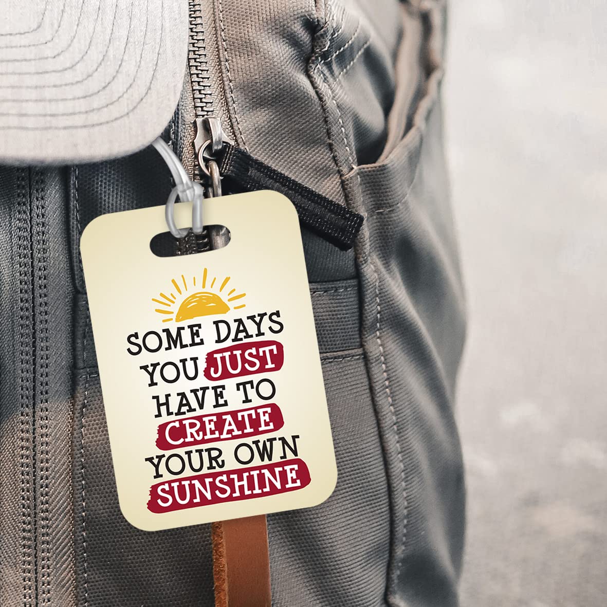 LT189 Some Days You Just Have to Create Your Own Sunshine Novelty Funny Unique Designer Gift Glossy Plastic Suitcase Luggage Tag