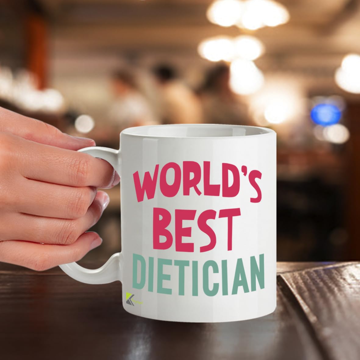 Kruzroyal DZ882 World's Best Dietician Mug 11oz - White Ceramic Cup for Nutritionist, Health Coach - Thank You, Birthday, Leaving Present