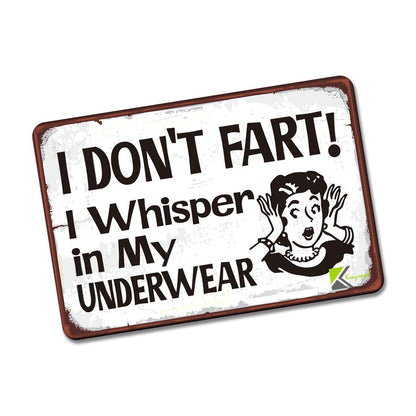 Kruzroyal I DON'T FART! I WHISPER IN MY UNDERWEAR Novelty Funny Gift Idea Glossy Rectangle Metal Fridge Magnet