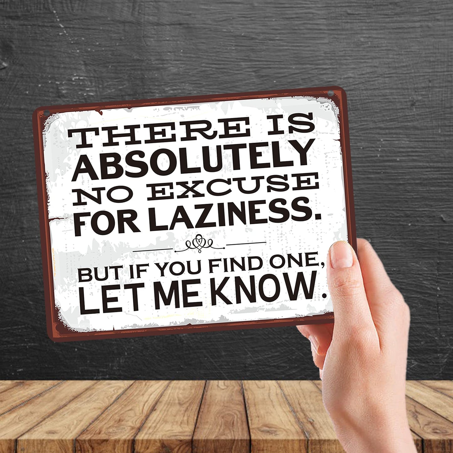 Kruzroyal MP182 There is absolutely no excuse for laziness. But if you find one let me know. Funny Novelty Retro Vintage Metal Wall Sign Plaque 20cm x 15cm