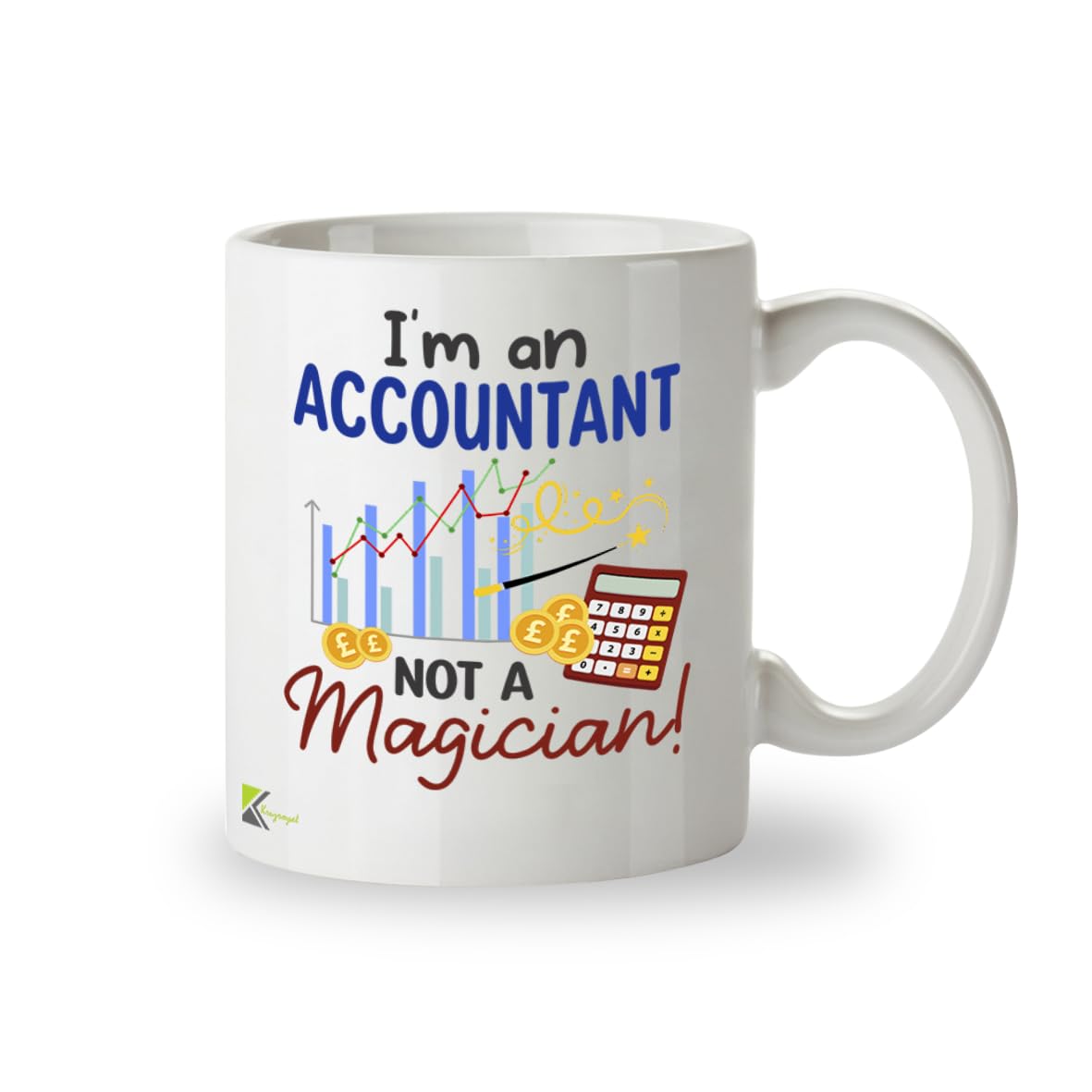 Kruzroyal DZ965 Funny Accountant Mug - Not a Magician Sarcastic CPA, Bookkeeper, Tax Preparer, Financial Analyst Gift - Witty Office Coffee Cup 11oz White Ceramic