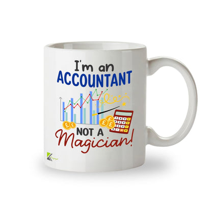 Kruzroyal DZ965 Funny Accountant Mug - Not a Magician Sarcastic CPA, Bookkeeper, Tax Preparer, Financial Analyst Gift - Witty Office Coffee Cup 11oz White Ceramic