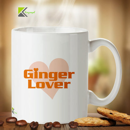 Kruzroyal Ginger Lover Mug, Cute Heart Design, Funny Romantic Gift for Redhead Partner, Boyfriend, Girlfriend or Spouse,Funny Novelty Great Gift Idea Coffee Tea Mug Cup, 11 oz DZ153