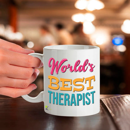 Kruzroyal DZ844 World's Best Therapist Mug 11oz - White Ceramic Cup for Counsellor, Psychologist - Ideal Birthday, Thank You or Leaving Present