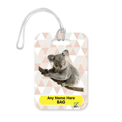 PLT256 Personalised Name's Bag with Koala Image Novelty Funny Unique Designer Gift Glossy Plastic Suitcase Luggage Tag
