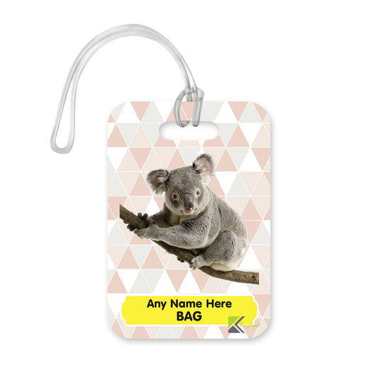 PLT256 Personalised Name's Bag with Koala Image Novelty Funny Unique Designer Gift Glossy Plastic Suitcase Luggage Tag