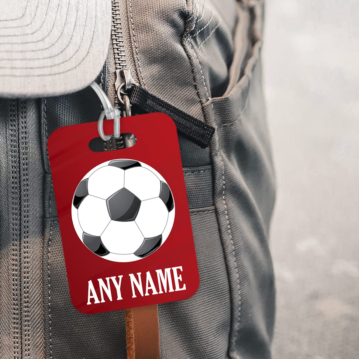 PLT239 Personalised Name : Football Lover Novelty Funny Unique Designer Gift Glossy Plastic Suitcase Luggage Tag