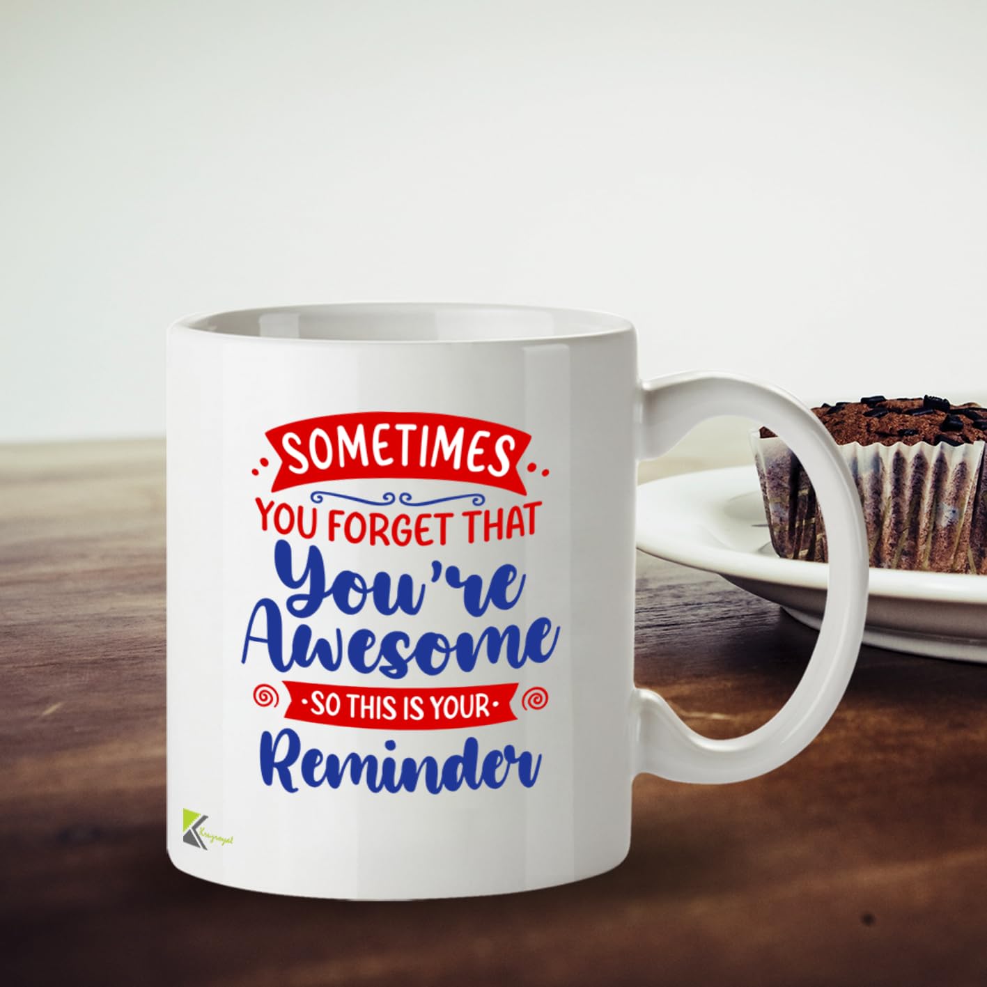 Kruzroyal You're Awesome Mug - Motivational Coffee Cup - Inspirational Appreciation Gift for Men, Women, Boss, Colleague - 11oz Ceramic - Thank You, Work Anniversary, Birthday Gift