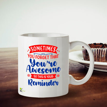 Kruzroyal You're Awesome Mug - Motivational Coffee Cup - Inspirational Appreciation Gift for Men, Women, Boss, Colleague - 11oz Ceramic - Thank You, Work Anniversary, Birthday Gift