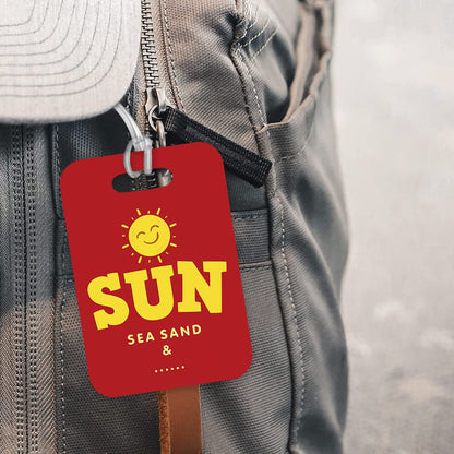 LT160 Sun Sea Sand & Novelty Funny Unique Designer Gift Glossy Plastic Suitcase Luggage Tag