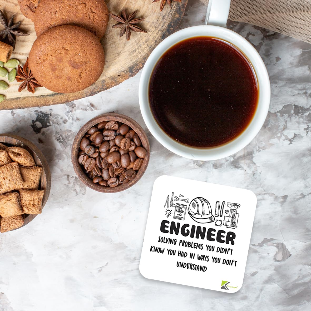 CS384 Engineer : Solving Problems You Didn't Know You had in Ways You Don't Understand Novelty Funny Coffee Tea Drink Gift Glossy MDF Wooden Coaster