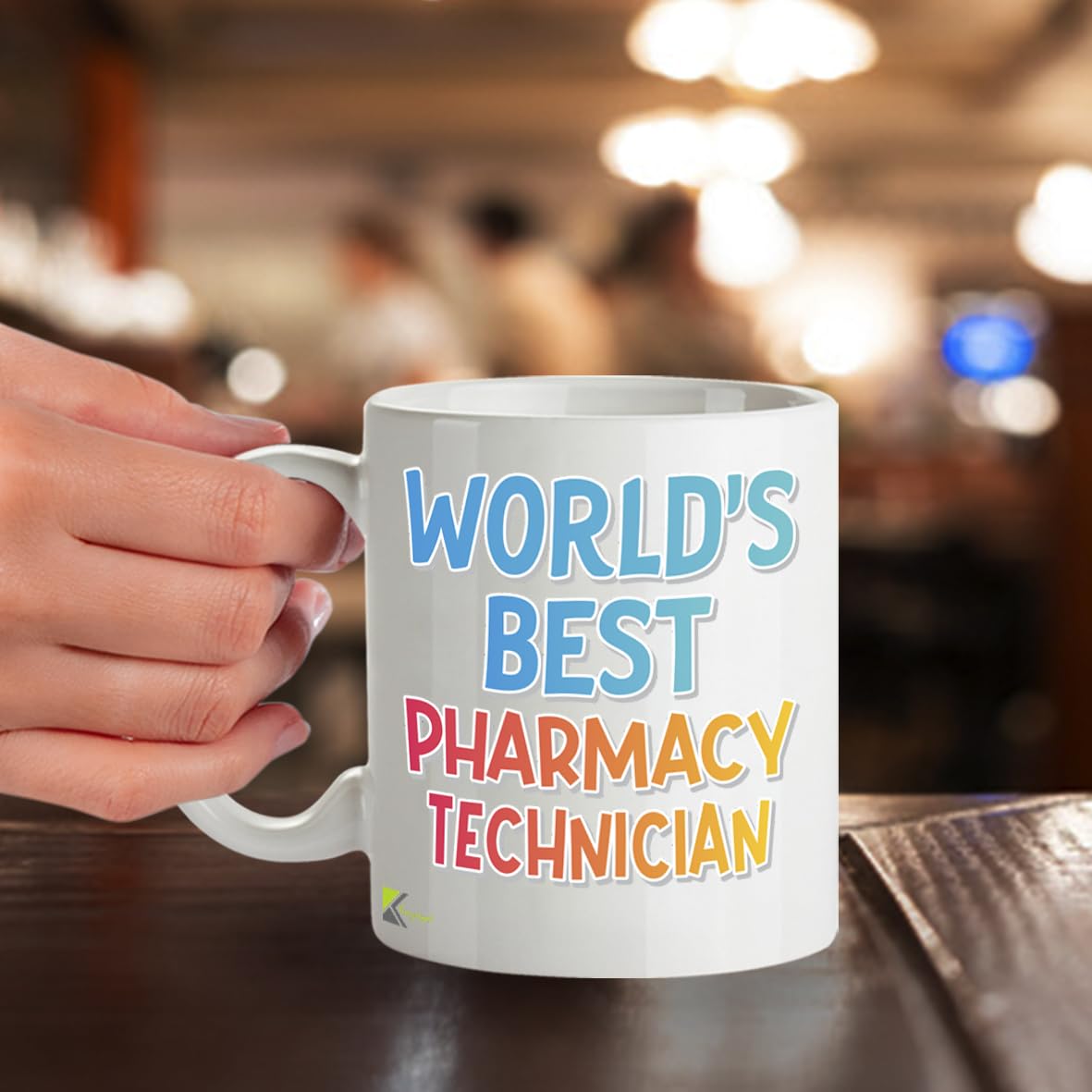 Kruzroyal DZ875 World's Best Pharmacy Technician Mug 11oz - White Ceramic Cup for Dispenser, Chemist Staff - Thank You, Leaving, Birthday Present