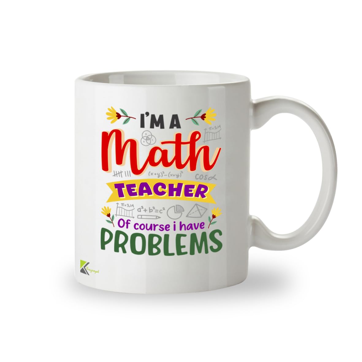 Kruzroyal Funny Maths Teacher Mug I Have Problems Pun - 11oz Ceramic Coffee Tea Cup Gift for Teachers Men Women - Dishwasher Microwave Safe Teacher Appreciation Present