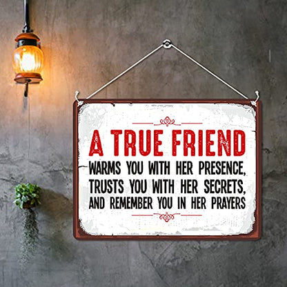 Kruzroyal MP091 A True Friend - Defination Funny Novelty Retro Vintage Metal Wall Sign Plaque 20cm x 15cm