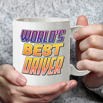 Kruzroyal DZ809 World's Best Driver Coffee Mug 11oz - Funny Gifts for Dad Men Truck Bus Delivery Driver - Thank You Appreciation Novelty Cup for Birthday Christmas