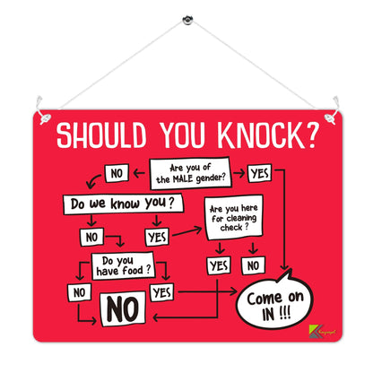 Kruzroyal MP450 Should you knock? Come on in!!! Funny Novelty Retro Vintage Metal Wall Sign Plaque 20cm x 15cm