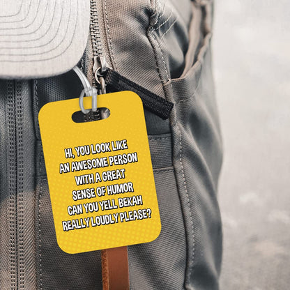 PLT295 Personalised Name : Hi, You Look Like an Awesome Person with a Great Sense of Humour, Novelty Funny Unique Designer Gift Glossy Plastic Suitcase Luggage Tag