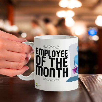Kruzroyal Employee of The Month Mug, Office Funny Novelty Coffee Tea Mug | Gift for Colleague, Coworker, Boss | Sarcastic Office Humour, New Job, Leaving Present | Coffee Cup for Men, Women, 11oz