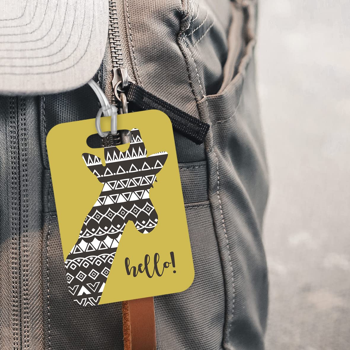 LT036 Hello Novelty Funny Unique Designer Gift Glossy Plastic Suitcase Luggage Tag