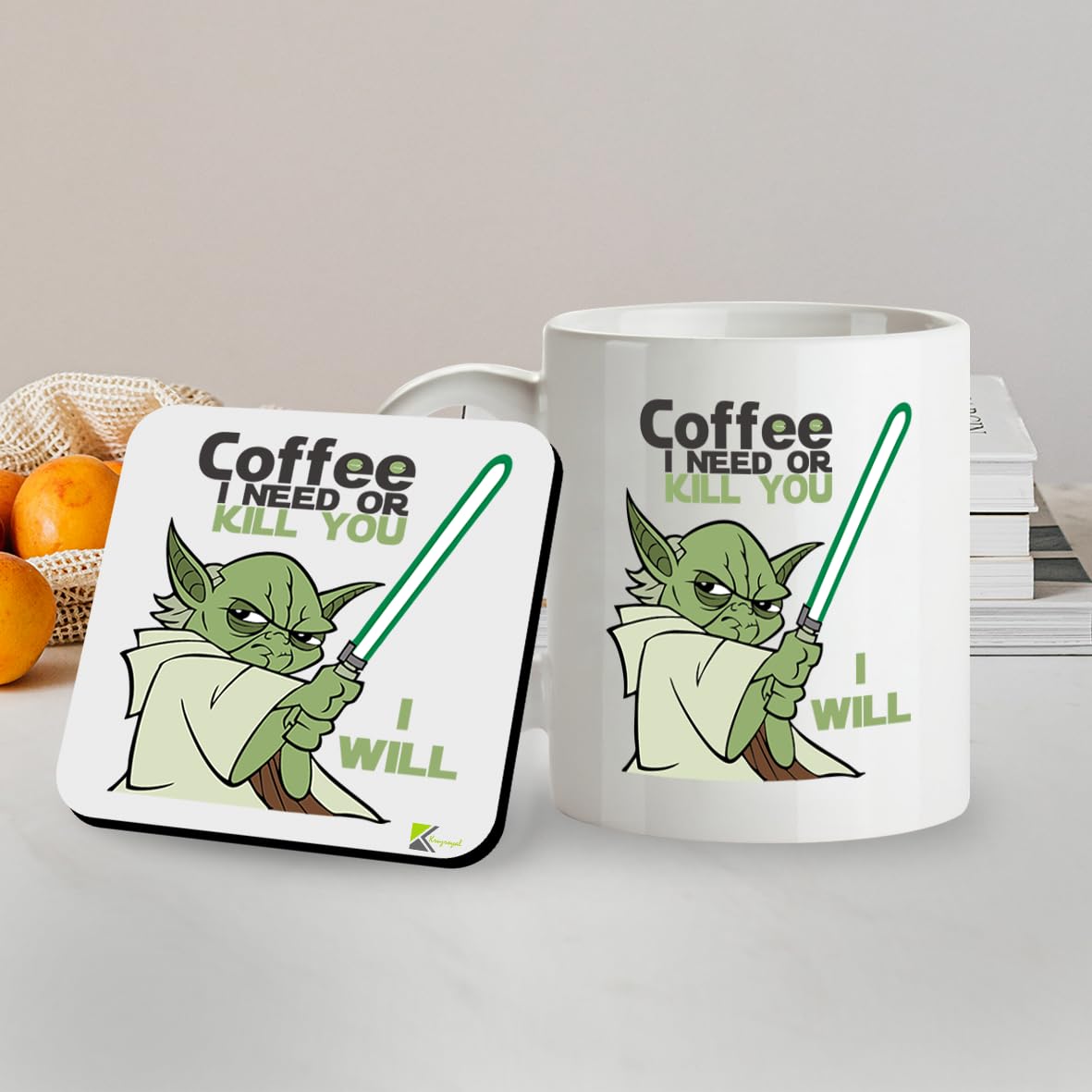 Kruzroyal SM048 Coffee I Need or Kill You i Will - 11OZ Mug & Matching Coaster Set