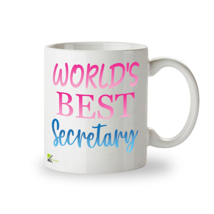 Kruzroyal DZ867 World's Best Secretary Mug 11oz - White Ceramic Cup for PA, Admin Assistant - Funny Birthday, Leaving, Thank You Present