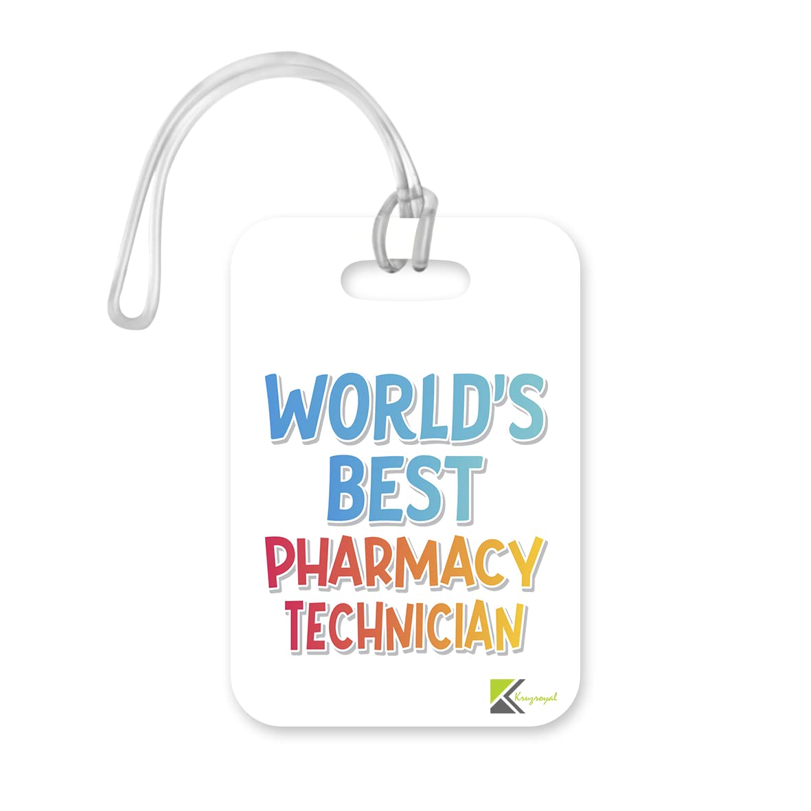 LT475 World's Best Pharmacy Technician Novelty Funny Unique Designer Gift, Suitcase, Glossy Plastic Luggage Tag for Pharmacy Technician
