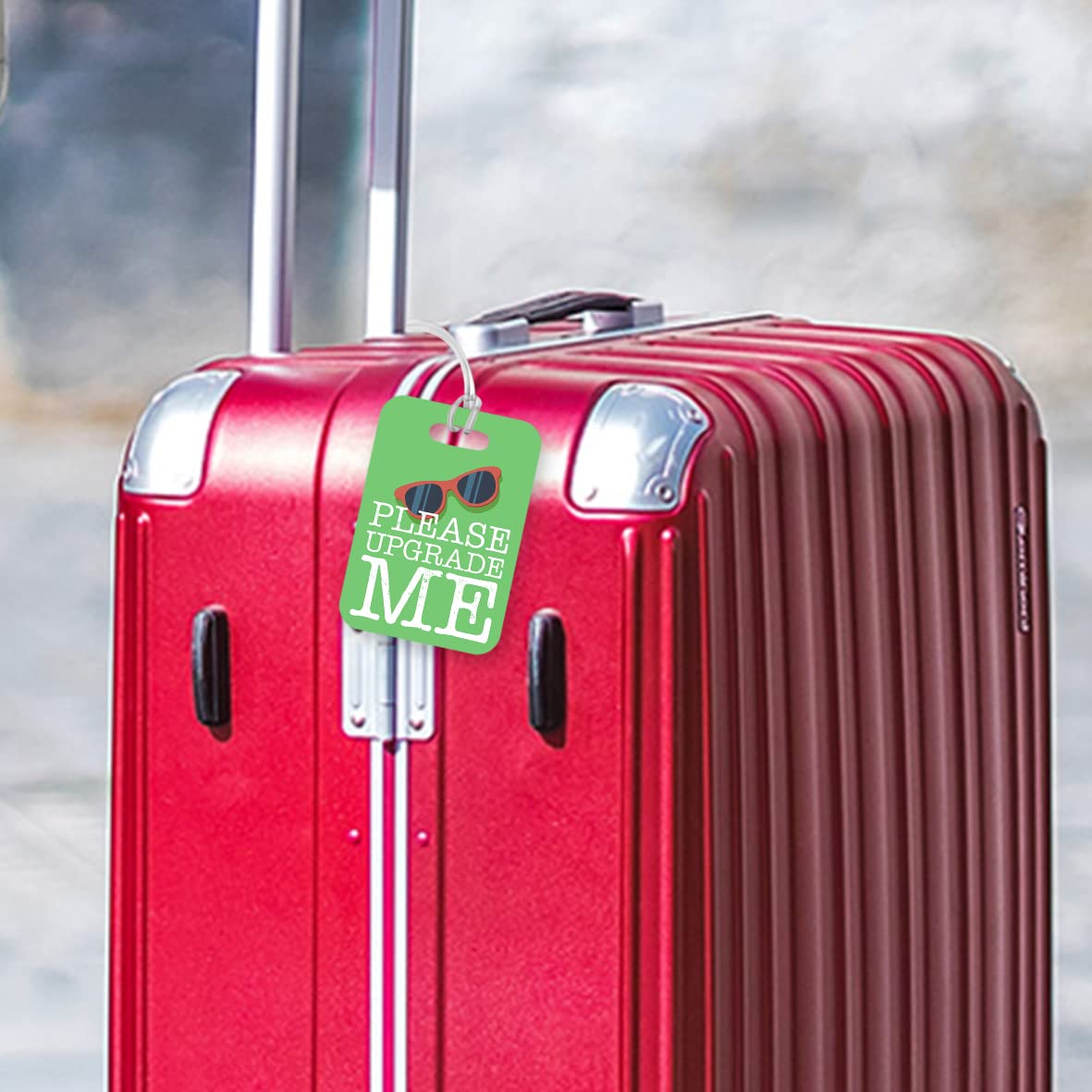 LT084 Please Upgrade me Novelty Funny Unique Designer Gift Glossy Plastic Suitcase Luggage Tag